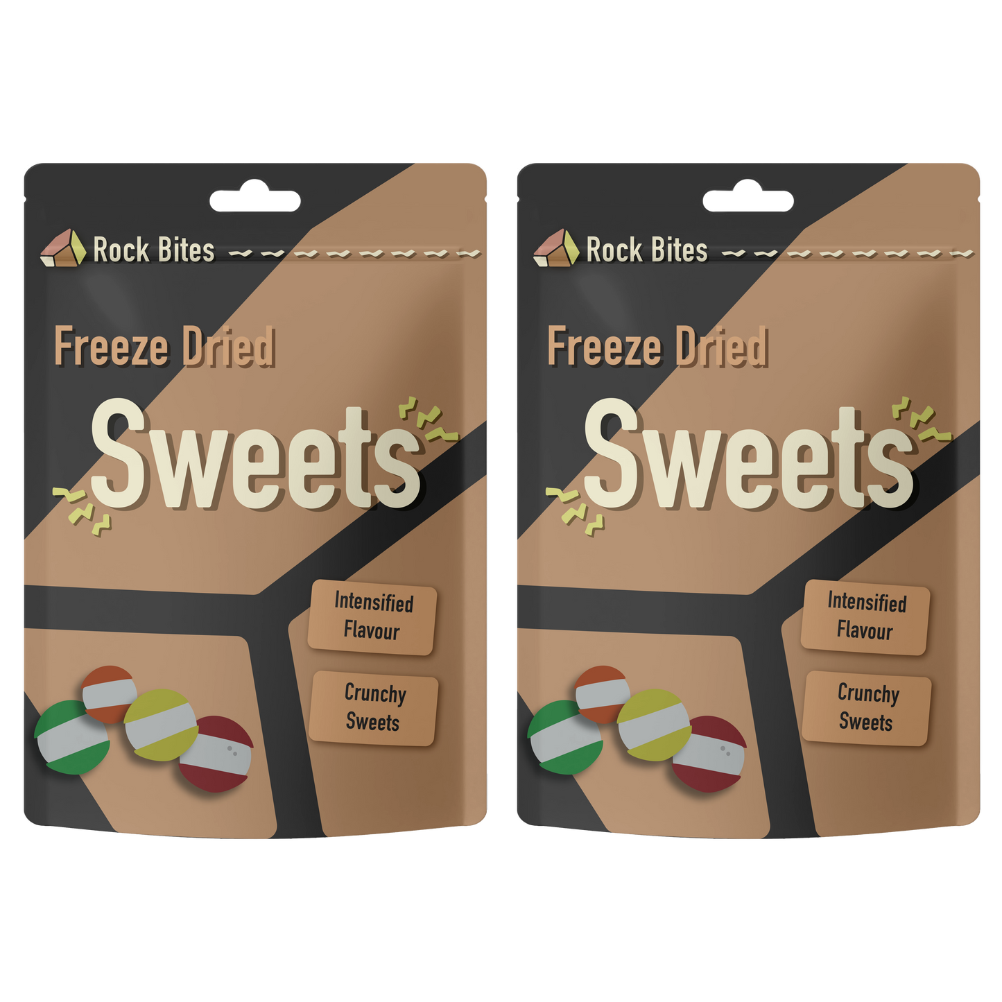 Rock Bites Freeze Dried Sweets - Mixed Fruit Flavour - Intensified Flavour and Satisfyingly Crunchy