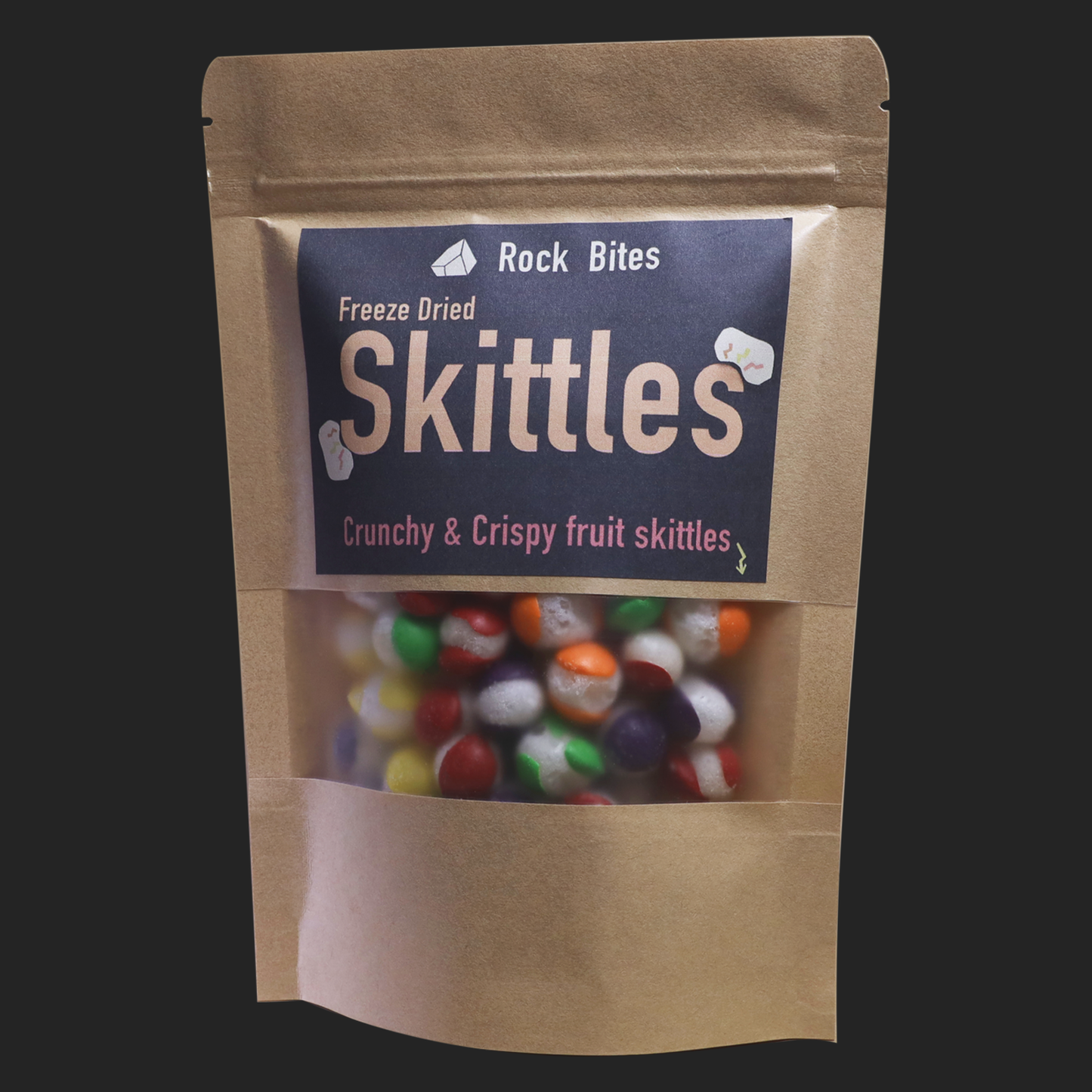 Rock Bites Freeze Dried Sweets - Crunchy Skittles Bag 60g