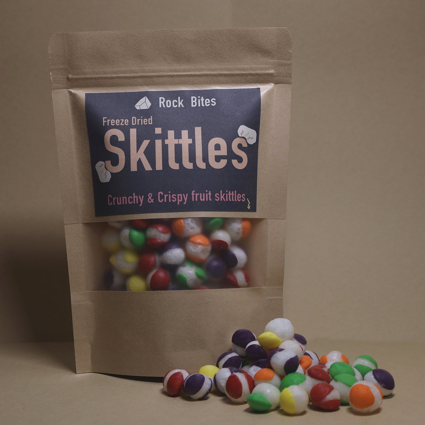 Rock Bites Freeze Dried Sweets - Crunchy Skittles Bag 60g